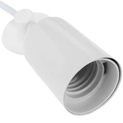 Llum per a 8 bombetes de rosca E27 vintage amb cable de 3m blanc