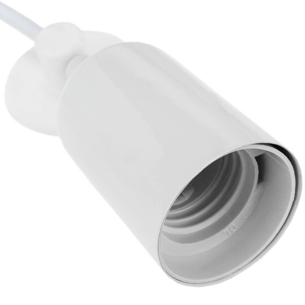 Lampa na 8 starych żarówek z gwintem E27 z białym kablem o długości 3 m