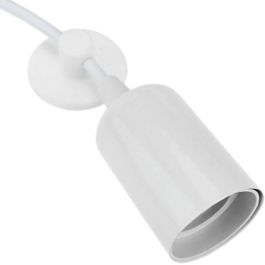 Lampa na 8 starych żarówek z gwintem E27 z białym kablem o długości 3 m