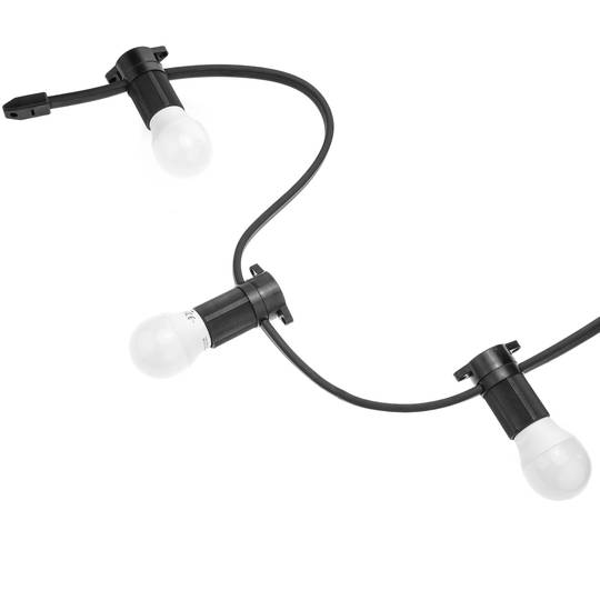 Ghirlanda per 10 lampade per esterno con E27 zucchetto IP44 cavo di alimentazione 5m