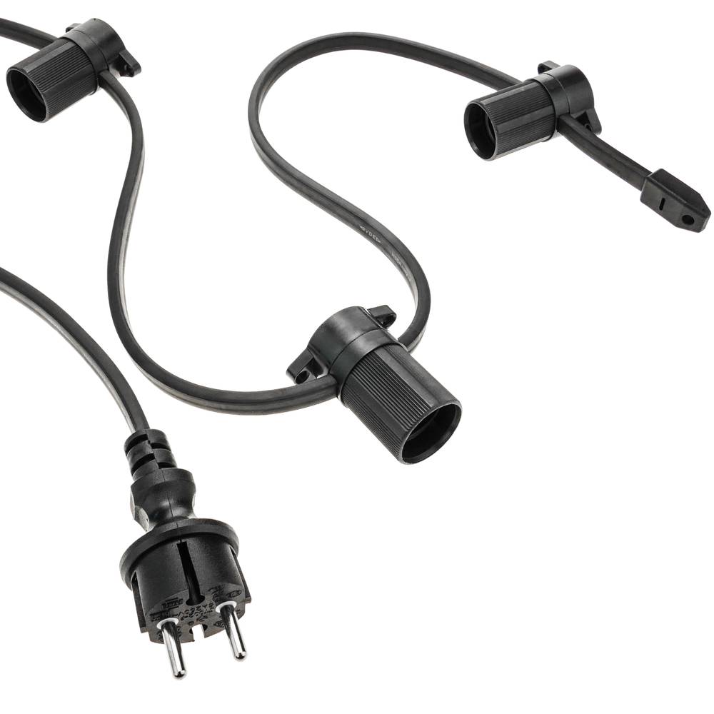 Guirnalda para 20 bombillas luces con casquillo E27 para exterior IP44 cable eléctrico de 10m