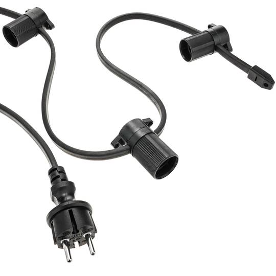 Guirnalda para 20 bombillas luces con casquillo E27 para exterior IP44 cable eléctrico de 10m