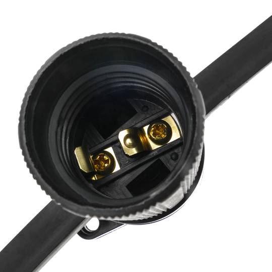 Guirnalda para 20 bombillas luces con casquillo E27 para exterior IP44 cable eléctrico de 10m