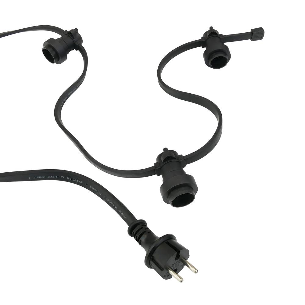 Kranz für 30 Lampen für außen mit E27 Helm IP44 Netzkabel 15m