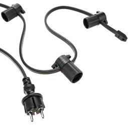 Guirnalda para 40 bombillas luces con casquillo E27 para exterior IP44 cable eléctrico de 20m