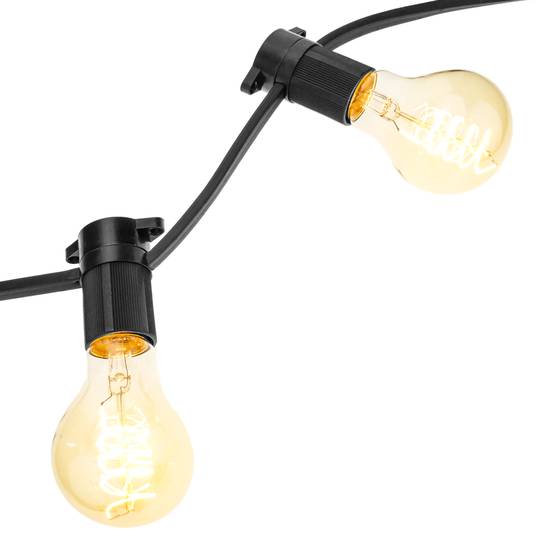 Ghirlanda per 40 lampade per esterno con E27 zucchetto IP44 cavo di alimentazione 20m