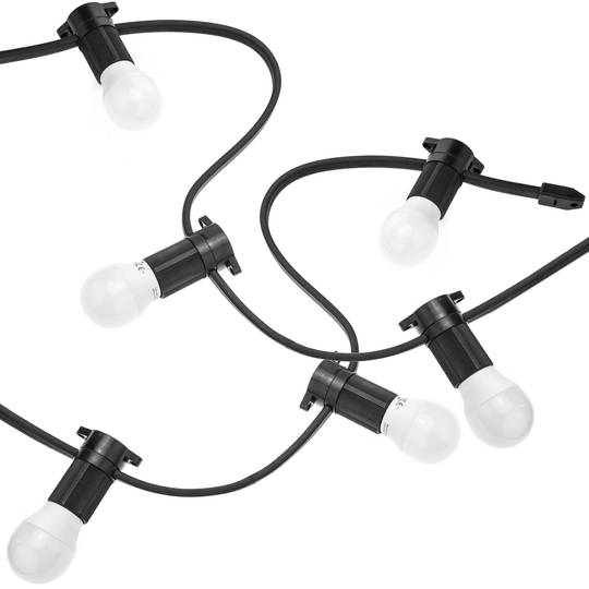 Ghirlanda per 40 lampade per esterno con E27 zucchetto IP44 cavo di alimentazione 20m