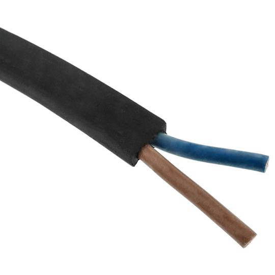 Cavo di alimentazione rettangolare 6x10 mm 2x1.5 per ghirlanda 50 m nero