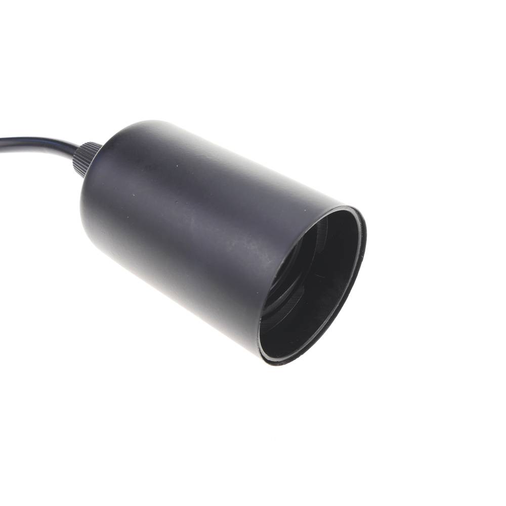 Llum per a 8 bombetes de rosca E27 vintage amb cable de 3m negre