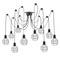 Lampe vintage avec 10 cages rondes pour ampoule de fil E27 avec câble de 3m