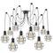 Lampe vintage avec 10 cages rondes pour ampoule de fil E27 avec câble de 3m