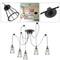 Lampe vintage avec 5 cages longues pour ampoule de fil E27 avec câble de 3m