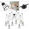 Lampada vintage con gabbie lunghe per 8 lampadine di filo E27 con cavo di 3m