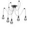 Lamp met ovale kooien voor 5 vintage E27-gloeilampen met 3 m kabel