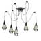 Lamp met ovale kooien voor 5 vintage E27-gloeilampen met 3 m kabel