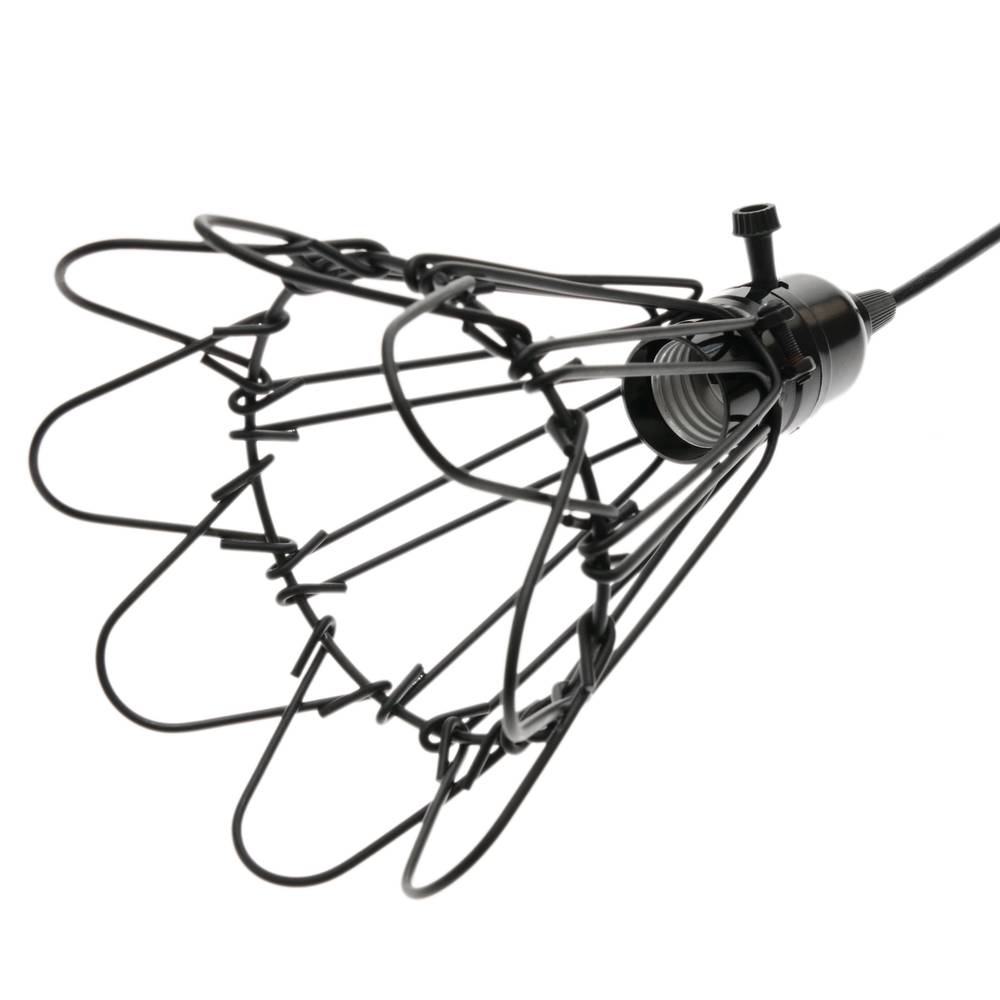 Lampada vintage con gabbie ovale per 8 lampadine di filo E27 con cavo di 3m