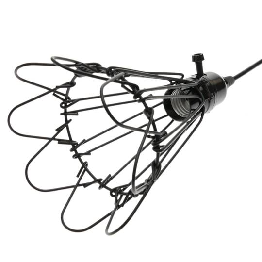 Lampada vintage con gabbie ovale per 8 lampadine di filo E27 con cavo di 3m