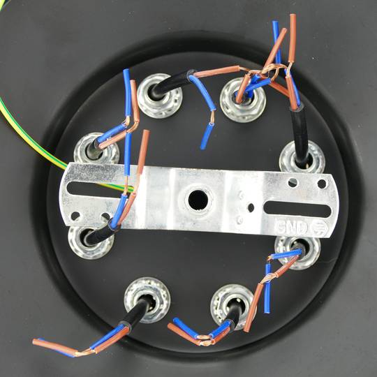 Lampada vintage con gabbie ovale per 8 lampadine di filo E27 con cavo di 3m