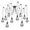 Lampada vintage con gabbie ovale per 10 lampadine di filo E27 con cavo di 3m