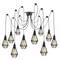 Lampada vintage con gabbie ovale per 10 lampadine di filo E27 con cavo di 3m