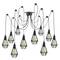 Lampada vintage con gabbie ovale per 10 lampadine di filo E27 con cavo di 3m