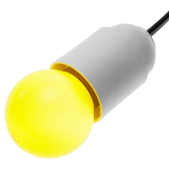 Lâmpada LED G45 1,5W 230VAC E27 luz amarelo
