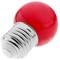 Lâmpada LED G45 1,5W 230VAC E27 luz vermelho