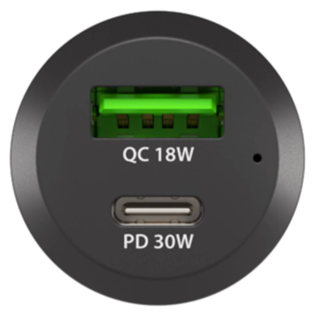 Cargador de mechero rápido para coche Natec Coney 12VDC con 1x USB-A y 1 x USB-C 3.0 48W NUC-1980