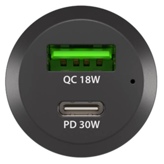 Cargador de mechero rápido para coche Natec Coney 12VDC con 1x USB-A y 1 x USB-C 3.0 48W NUC-1980