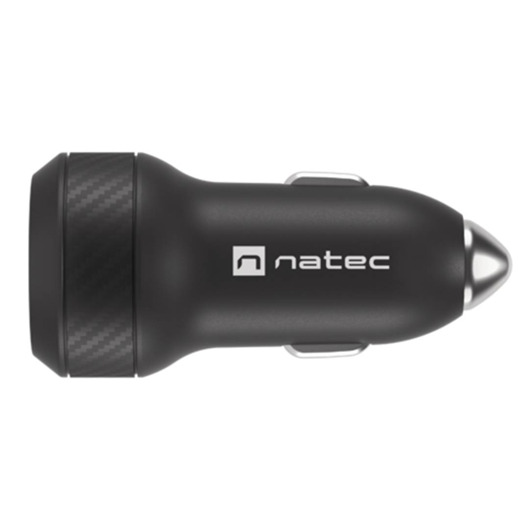 Cargador de mechero rápido para coche Natec Coney 12VDC con 1x USB-A y 1 x USB-C 3.0 48W NUC-1980