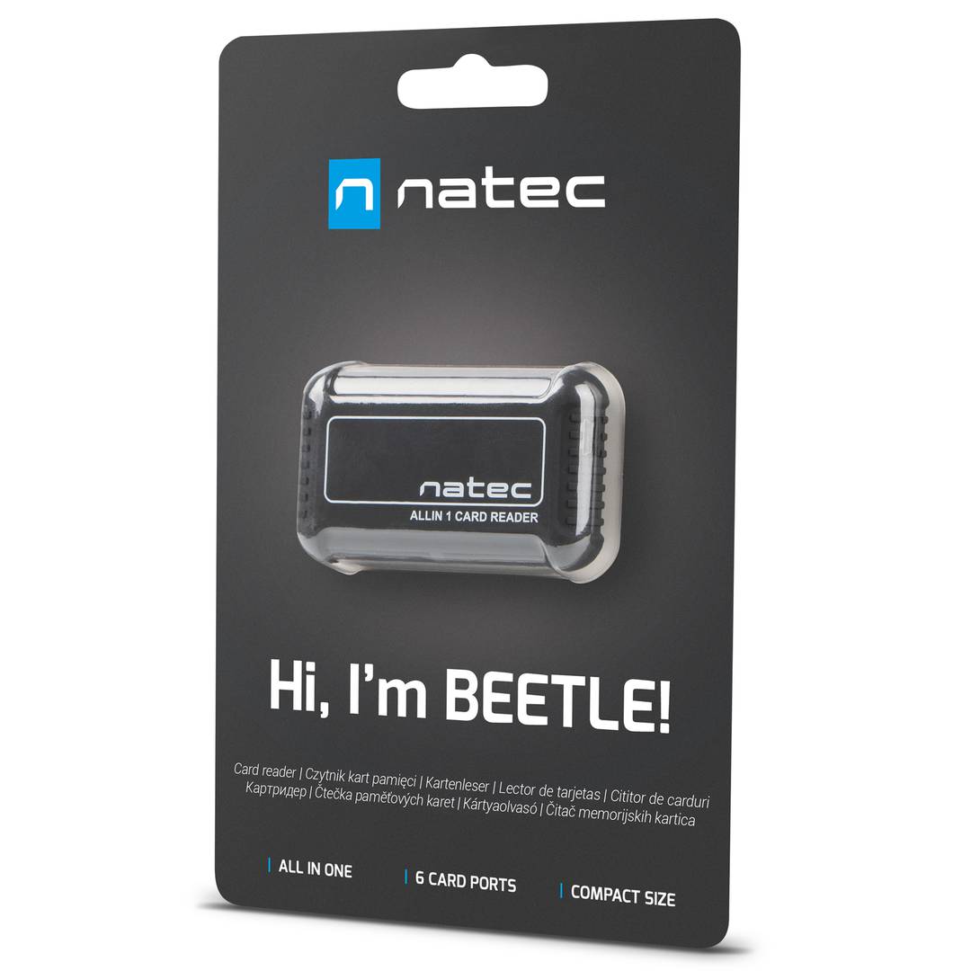 Natec Beetle NCZ-0206 Lettore di memoria USB multischeda 10 in 1