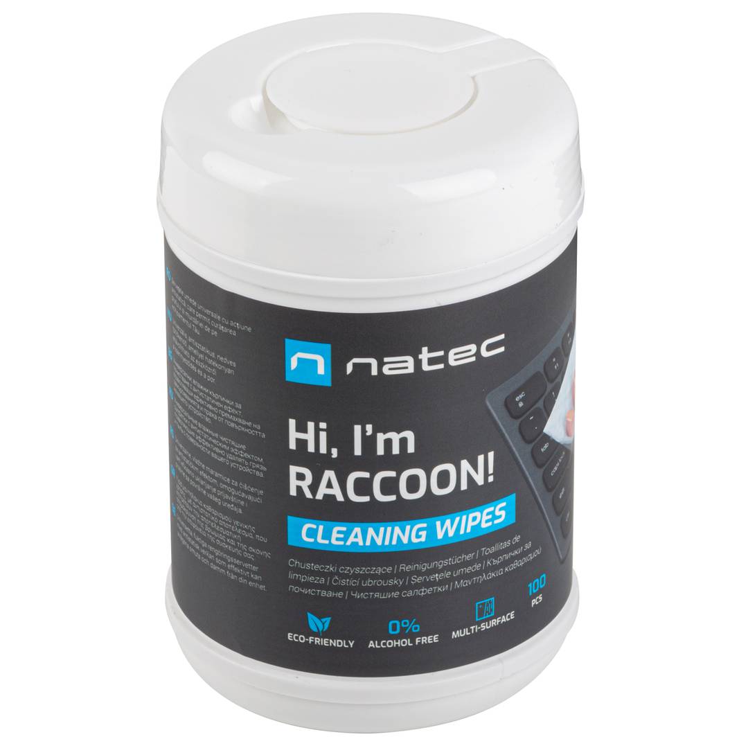 Reinigingsdoekjes 10x10 cm 100 stuks Natec Raccoon NSC-1796