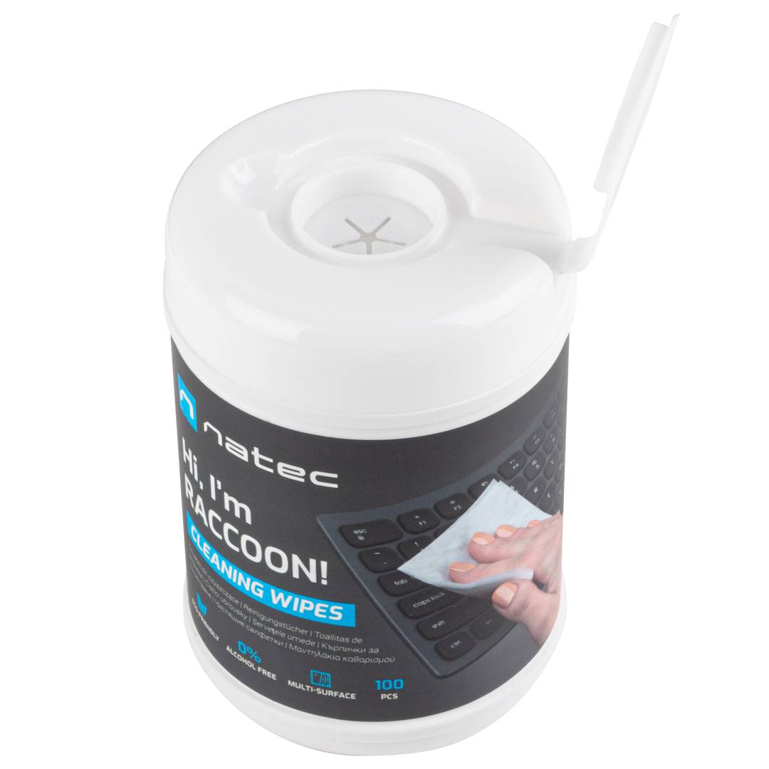 Reinigingsdoekjes 10x10 cm 100 stuks Natec Raccoon NSC-1796