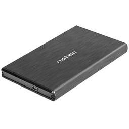 Gabinete externo HDD/SSD SATA 2,5" USB 2.0 fino alumínio preto Natec Rhino NKZ-0275