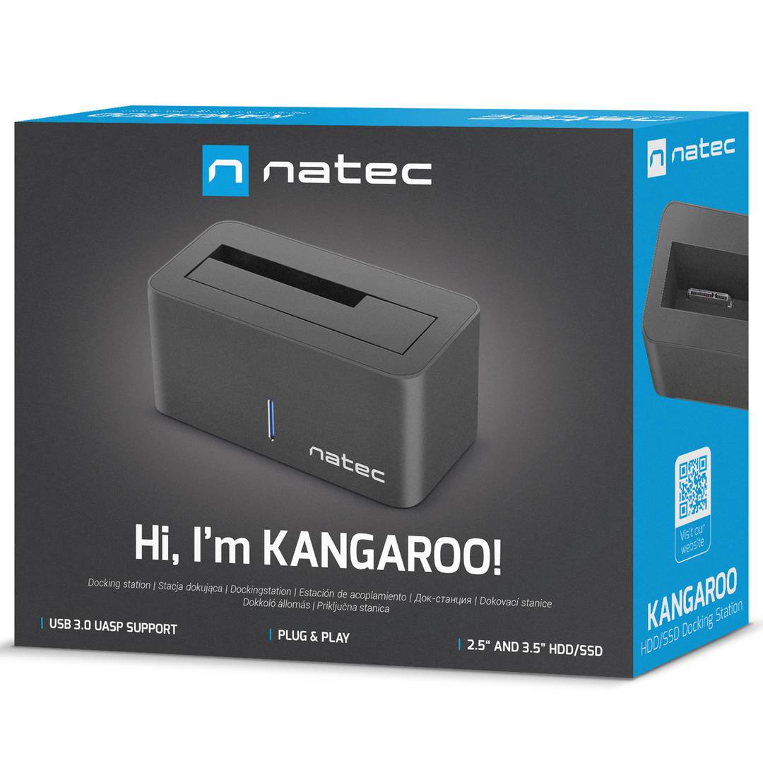 Station d'accueil et centre multimédia Natec Kangaroo pour disques SATA USB 3.0 NSD-0954