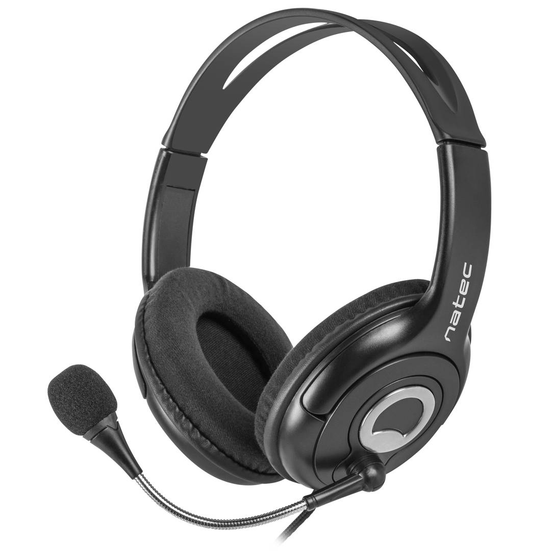 Natec Bear 2 Wired Headphones with Microphone Black NSL-1178