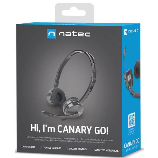 Auriculars cablejats Natec Canary GO amb micròfon color negre NSL-1665