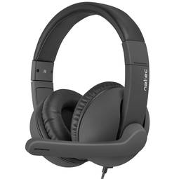 Fones de ouvido com fio Natec Rhea Jack de 3,5 mm e microfone preto NSL-1452