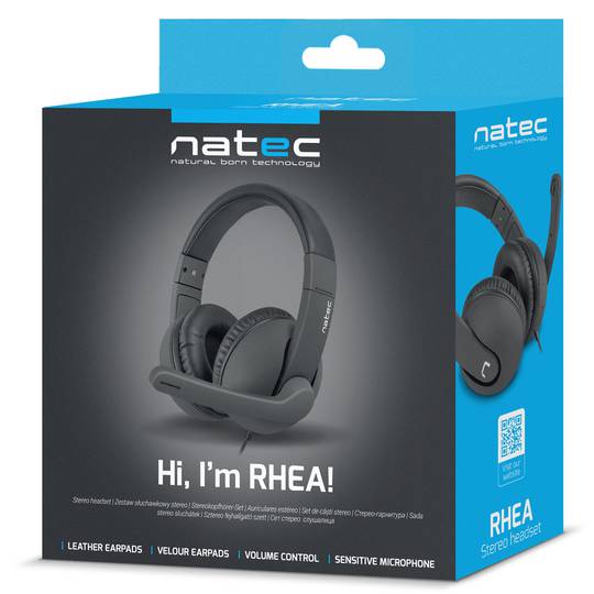 Natec Rhea casque filaire Jack 3,5 mm avec microphone noir NSL-1452