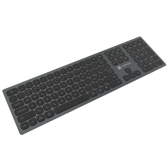 Teclado Bluetooth sem fio tcheco/eslovaco 2.4 GHz de alumínio fino Natec Dolphin NKL-1977