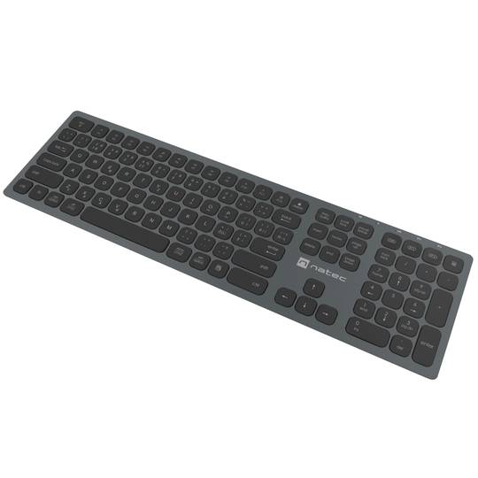 Teclado Bluetooth sem fio tcheco/eslovaco 2.4 GHz de alumínio fino Natec Dolphin NKL-1977