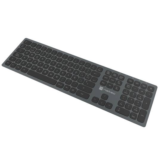 Teclado Español inalámbrico Bluetooth 2.4GHZ slim aluminio Natec Dolphin NKL-1830