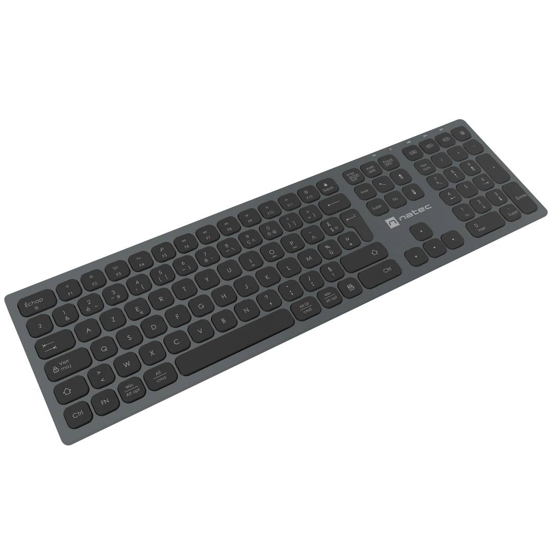 Teclat Francès sense fil Bluetooth 2.4GHZ slim alumini Natec Dolphin NKL-1976
