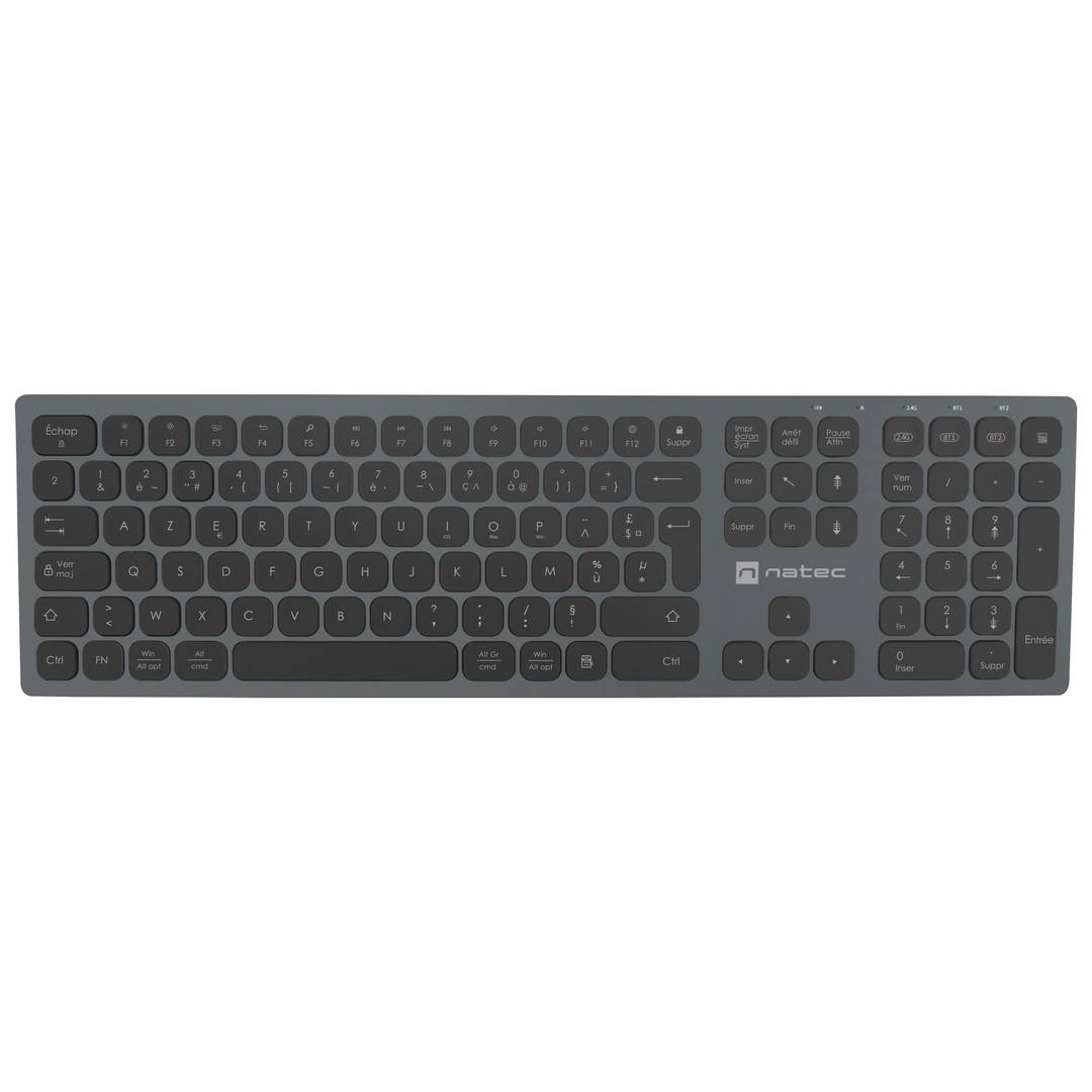 Teclat Francès sense fil Bluetooth 2.4GHZ slim alumini Natec Dolphin NKL-1976