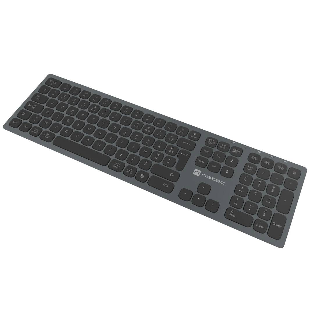 Teclat Francès sense fil Bluetooth 2.4GHZ slim alumini Natec Dolphin NKL-1976