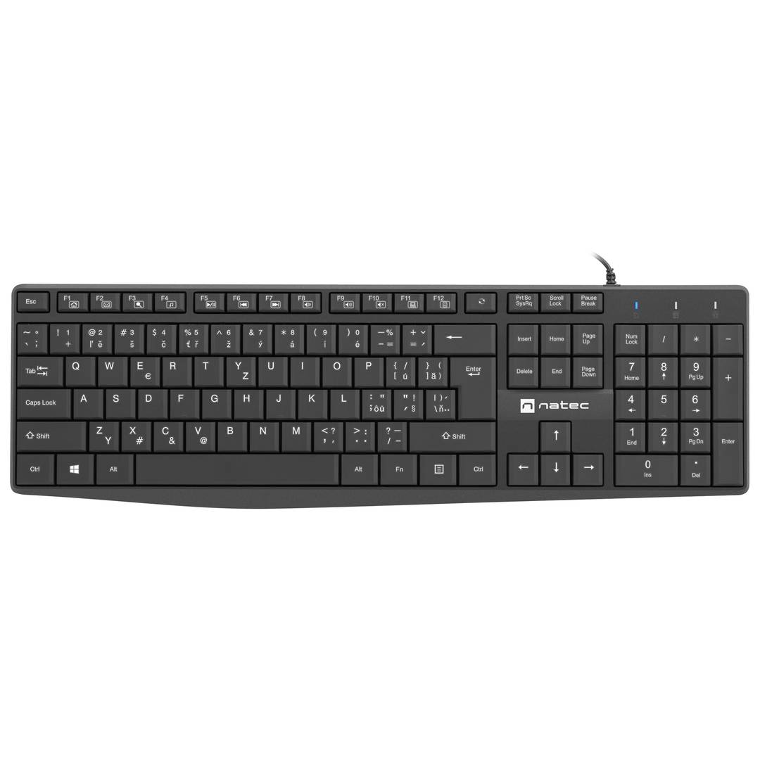Tschechisch/slowakische USB-Tastatur Natec Nautilus schlank schwarz NKL-1959