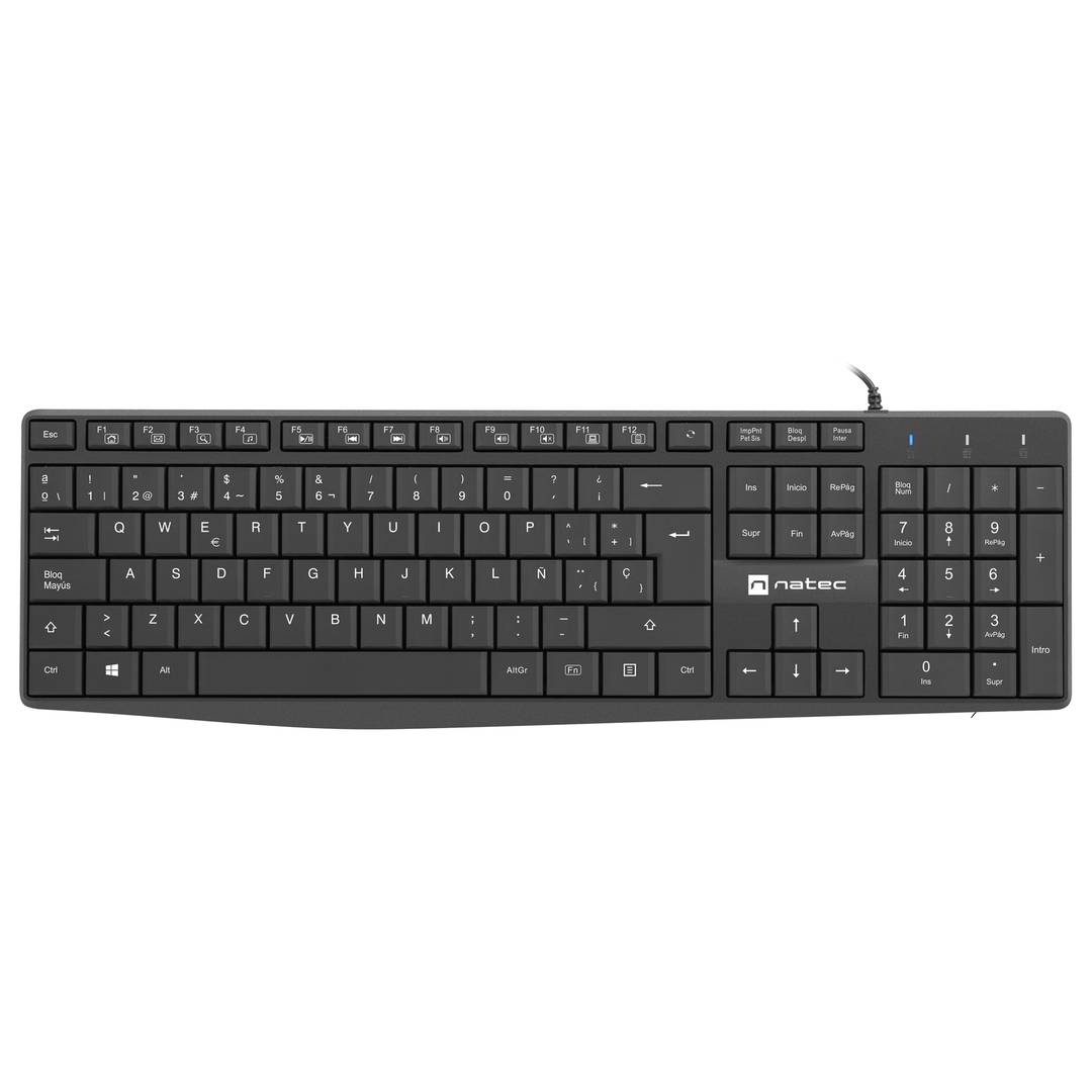 Hiszpańska klawiatura USB Natec Nautilus slim czarna NKL-1948