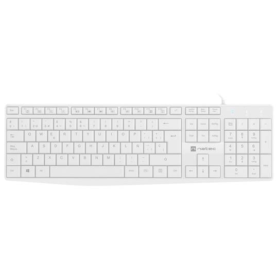 Clavier USB espagnol Natec Nautilus slim blanc NKL-1949