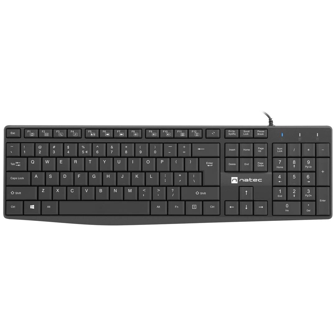 Clavier USB américain Natec Nautilus slim noir NKL-1950