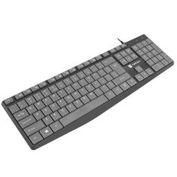 Teclado USB americano Natec Nautilus slim preto e cinza NKL-1507